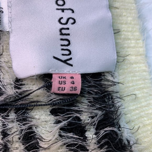 House Of Sunny Zebra Print V-Neck Jumper Heavy Long Sleeve Sweater Size 4 NWT! - Picture 9 of 13